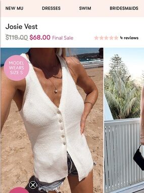 Cream Knit Button-Front Josie Vest